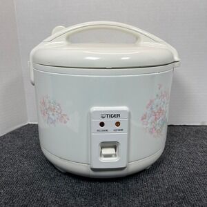 Tiger Rice Cooker Warmer 8 Cup Floral Japan Made Retro Kitchen TESTED WORKS